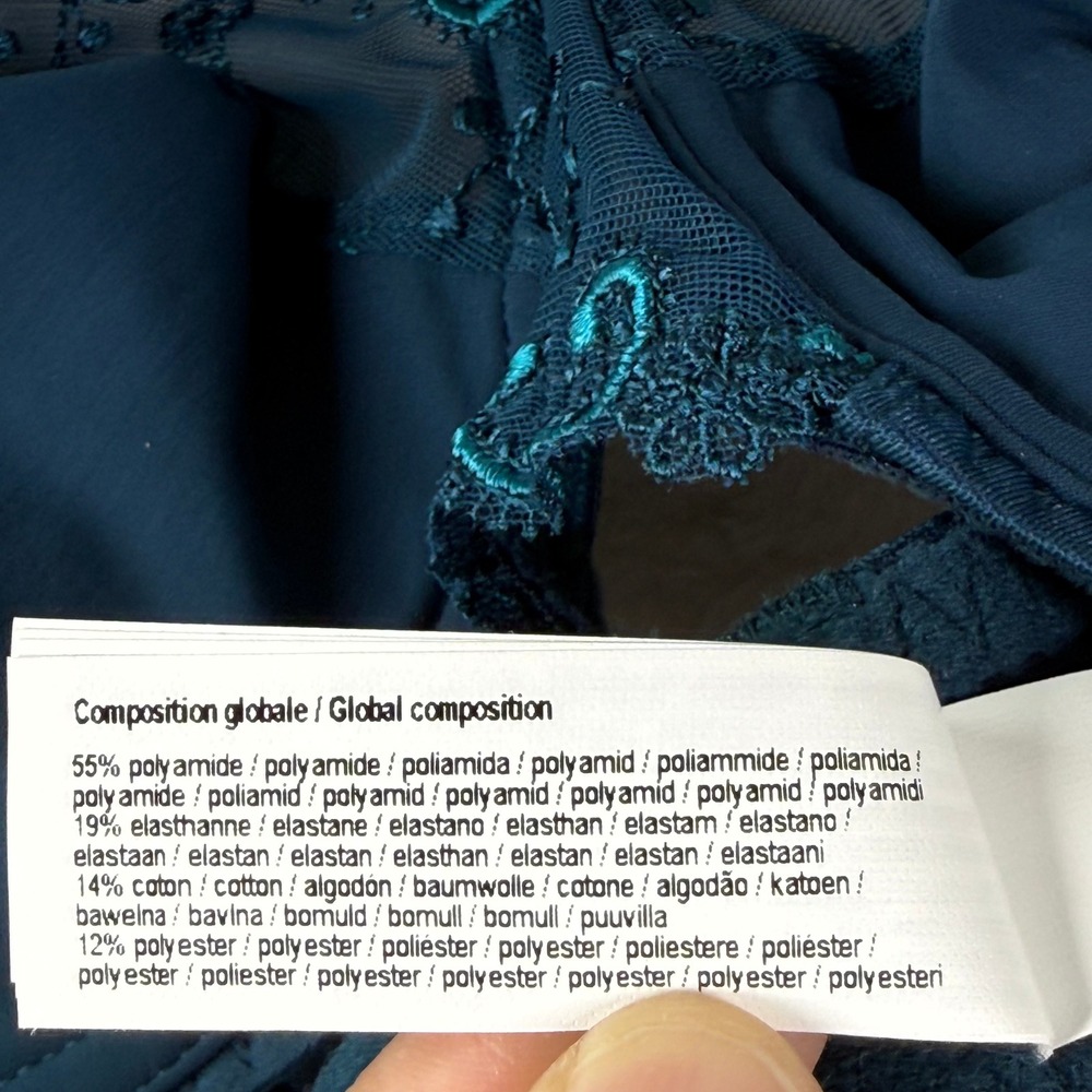 Simone Perele Prestige Blue Full Cup Support Bra 12X320 Embroidered Lace 36D NEW - Picture 9 of 12